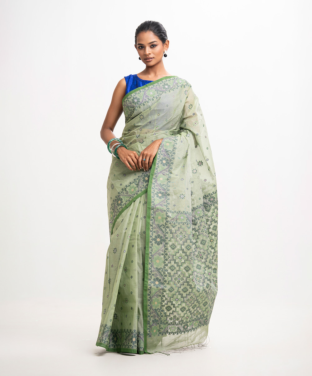 Green Cotton Saree